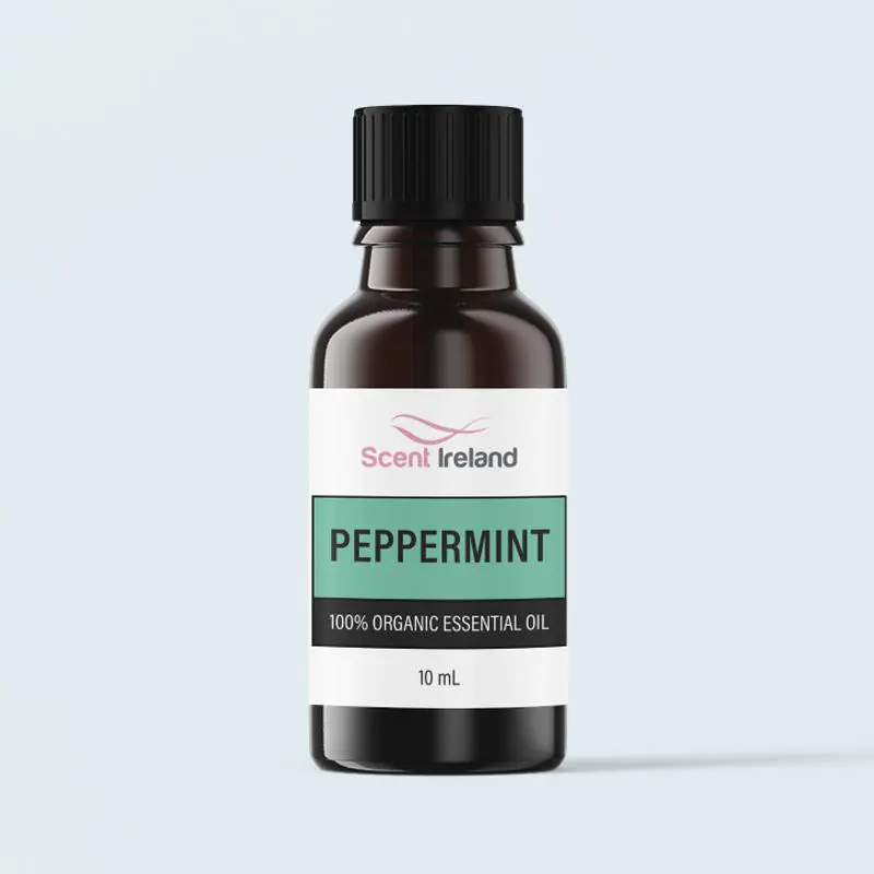 10ml organic peppermint essential oil bottle with dropper