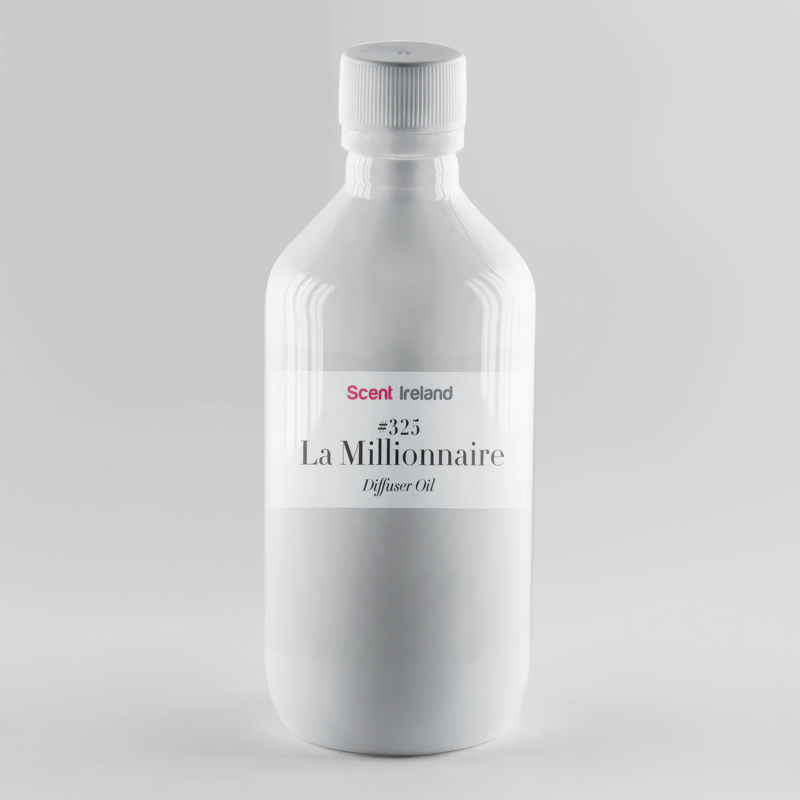 La Millionnaire luxury floral diffuser fragrance with radiant white florals and warm woody notes
