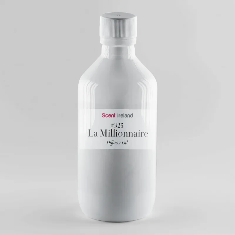 La Millionnaire luxury floral diffuser fragrance with radiant white florals and warm woody notes