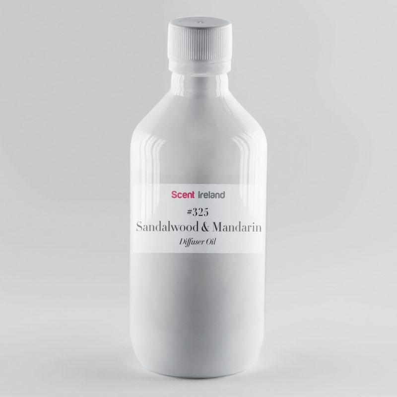 Sandalwood and mandarin diffuser fragrance oil with fresh citrus and warm woody notes