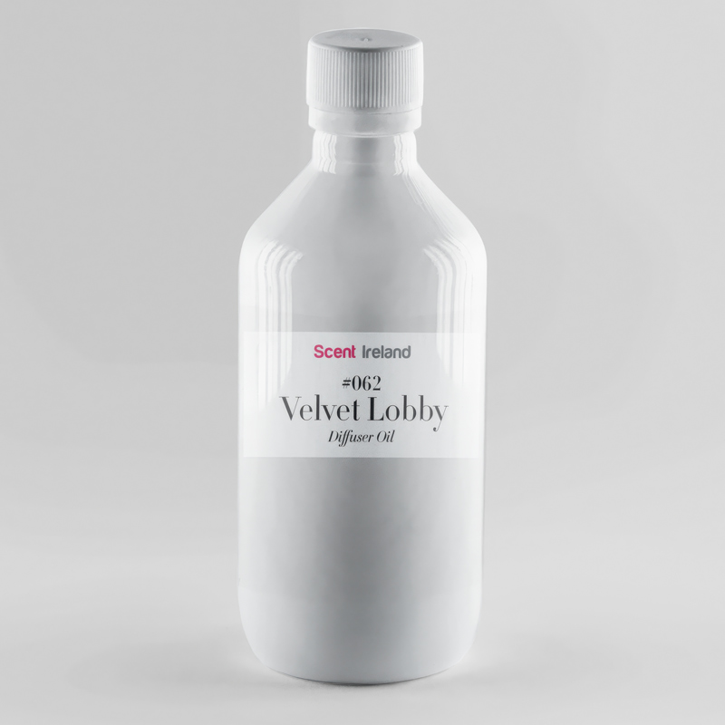 Velvet Lobby hotel style diffuser fragrance oil with citrus, soft florals, and warm woody notes