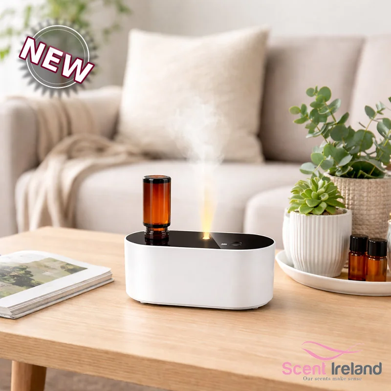 Home aroma diffuser in white – portable waterless nebulizing essential oil diffuser for 10ml/20ml bottles